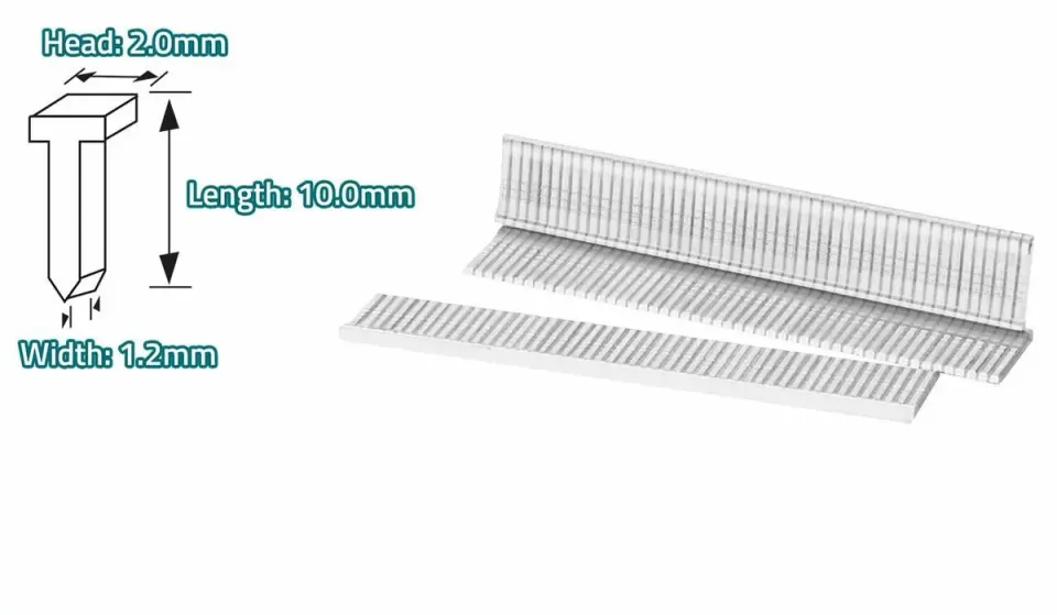 Гвозди для механического степлера, тип 300 (1.2x2.0x10.0 mm), 5000 шт TOTAL THT39105