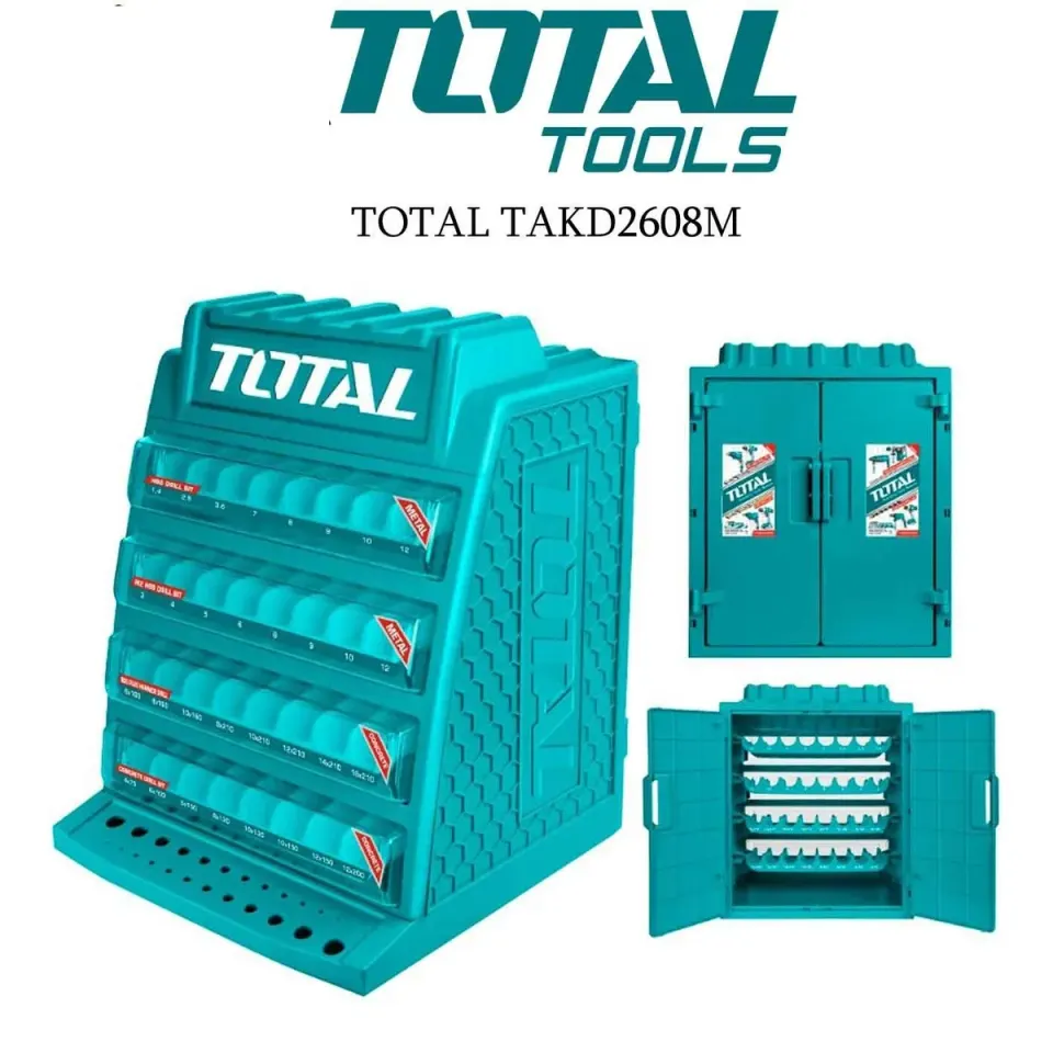 Пластиковый ящик для сверел TOTAL TAKD2608M