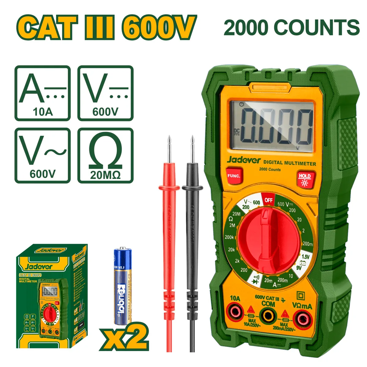 Мультиметр цифровой 600V JADEVER JDDM2508
