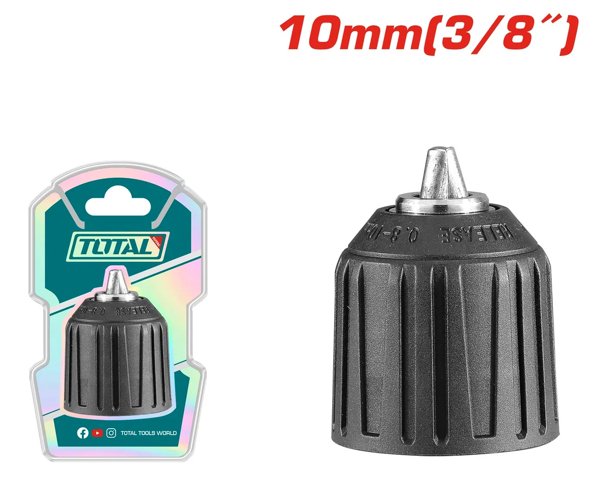 Патрон для дрели быстрозажимной,0,8-10мм (3/8") TOTAL TAC452016