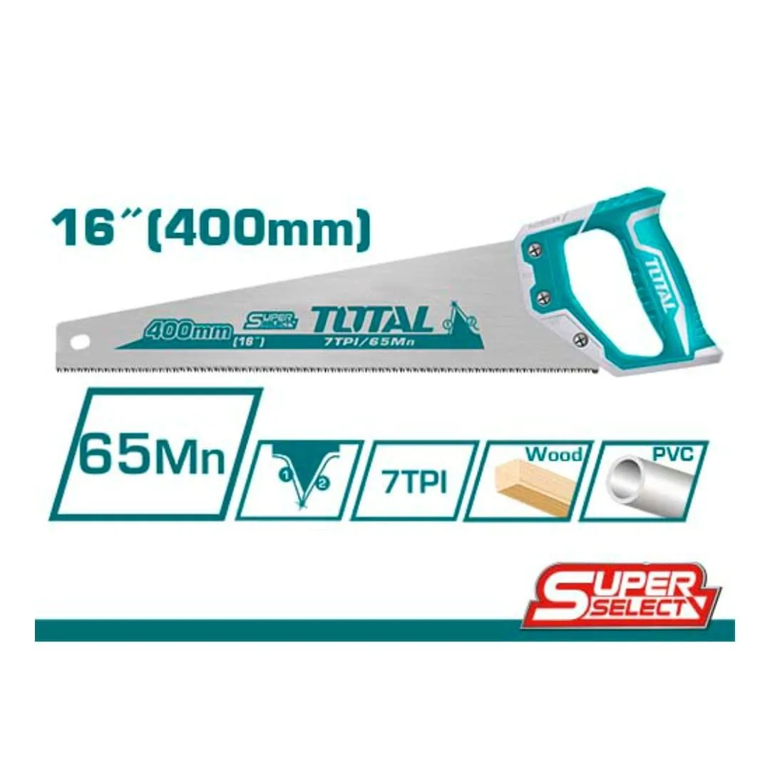 THT55400 Ножовка по дереву 400mm, толшина 0.9mm,зуб 7TPI, сталь 65Mn TOTAL