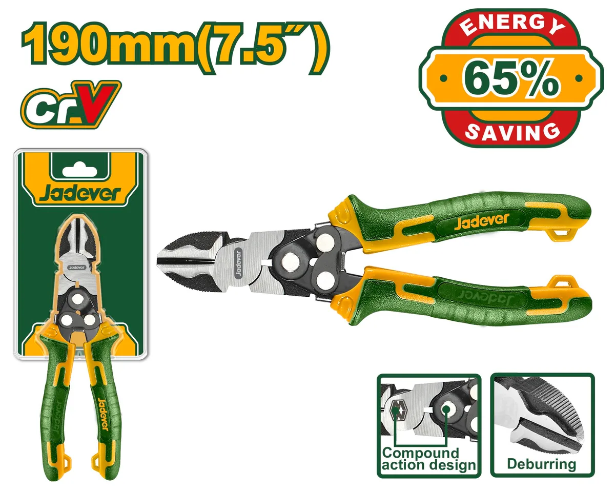 Кусачки боковые усиленные 190мм JADEVER JDPL3768