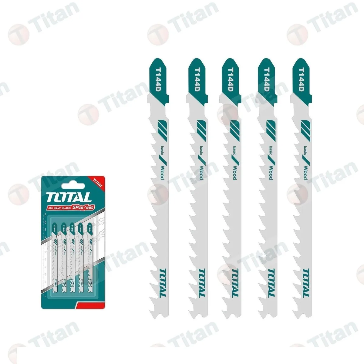 TAC51144D Набор пилок для лобзика по дереву 5 шт TOTAL