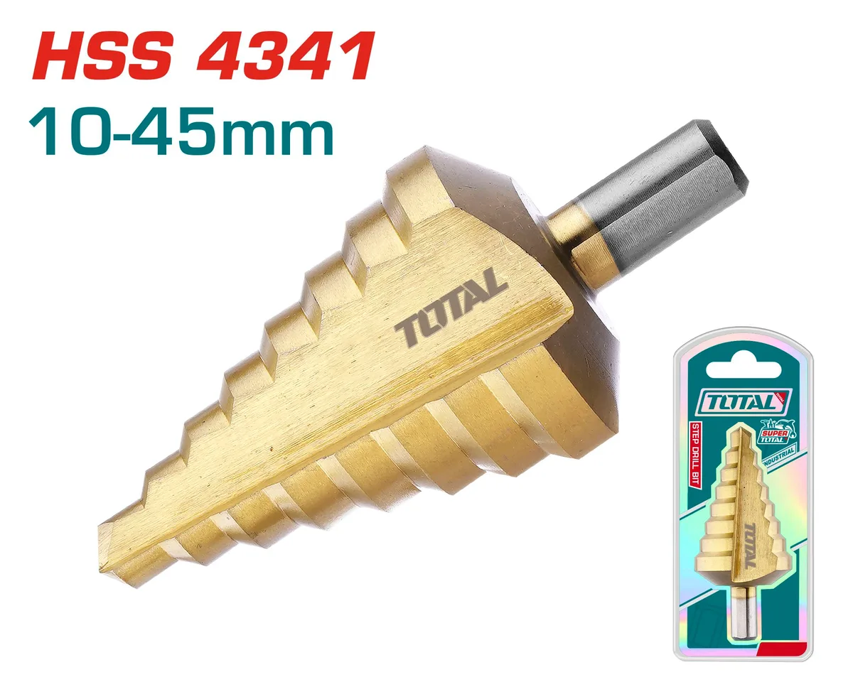 Сверло ступенчатое 10-45м TOTAL TAC75104501