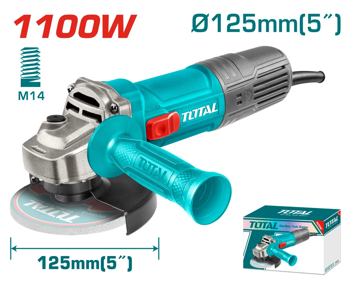 Угловая шлифовальная машина,1100Вт, диск 125мм TOTAL TG11012536