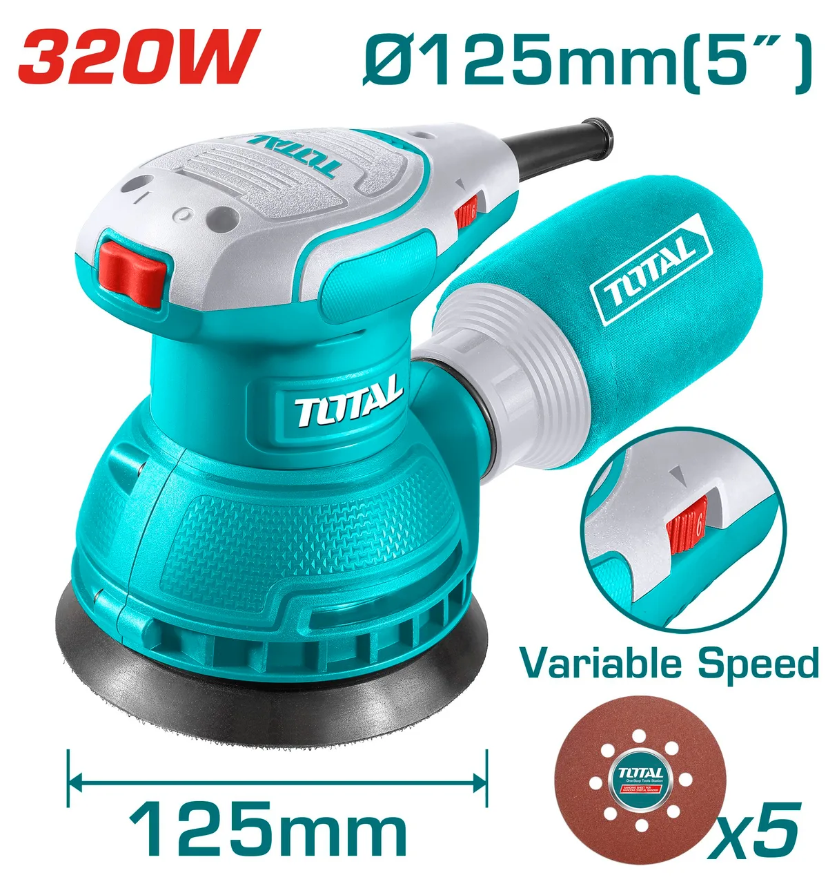 Эксцентриковая шлифмашина TOTAL TF2131256