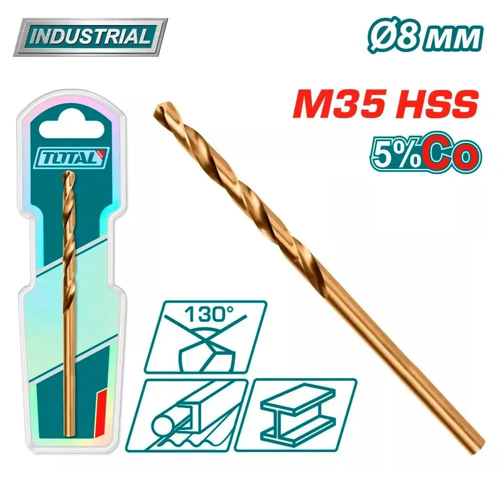 Сверло по металлу 8.0мм, сталь M35 HSS-CO TOTAL TAC11208001