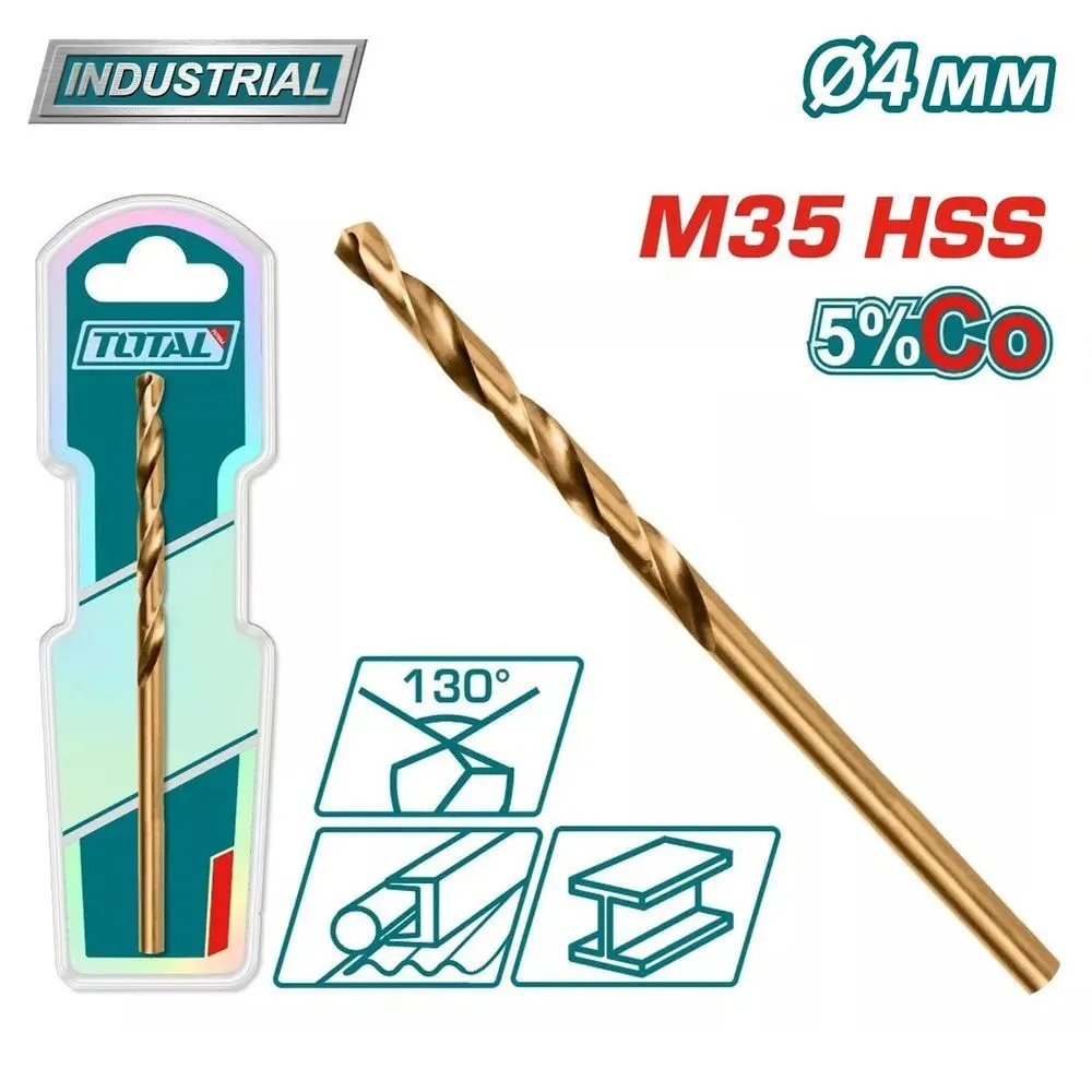 Сверло по металлу 4.0мм, сталь M35 HSS-CO TOTAL TAC11204001