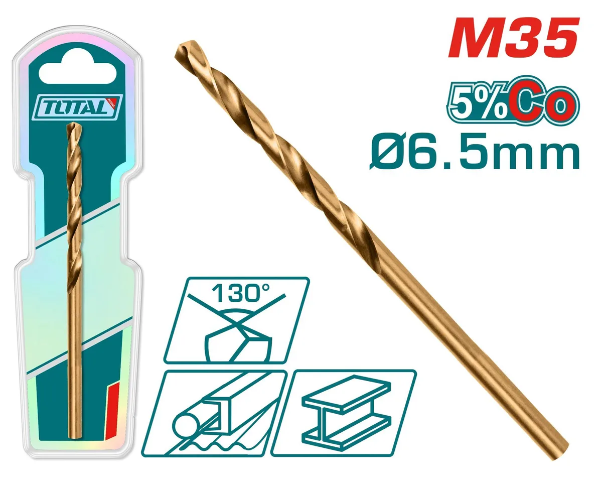 Сверло по металлу 6.5мм, сталь M35 HSS-CO TOTAL TAC11206501