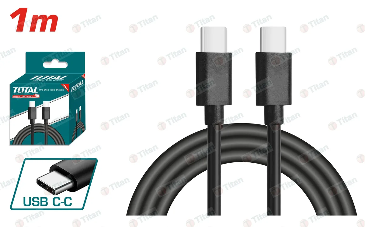 TIUCC02 Кабель черный TYPE C-TYPE C 3A 1м TOTAL TIUCC02