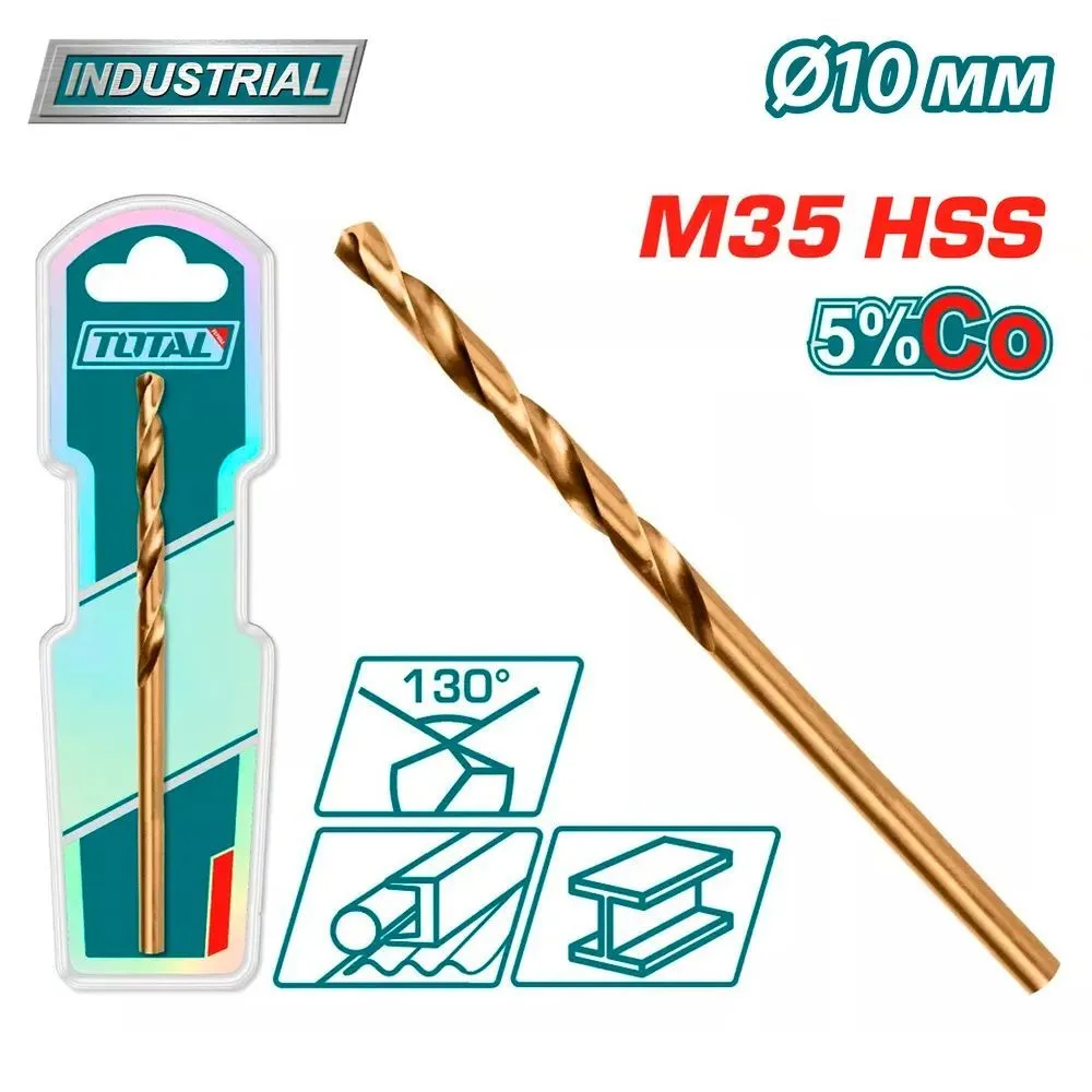 Сверло по металлу 10.0мм, сталь M35 HSS-CO TOTAL TAC11210001