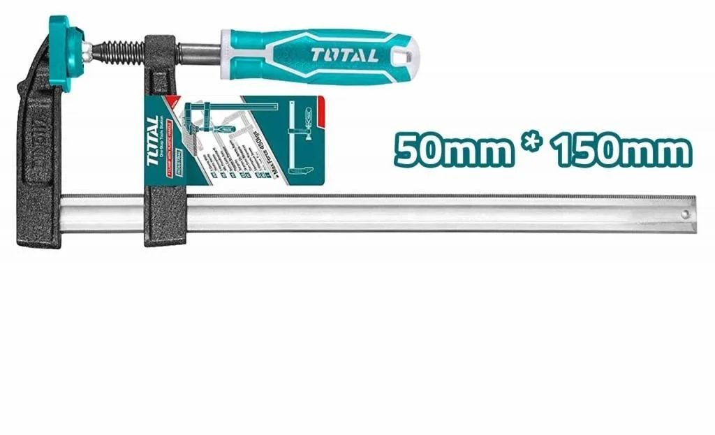 Струбцина 50*150 мм, F-образная обрезиненная рукоятка TOTAL THT1320501