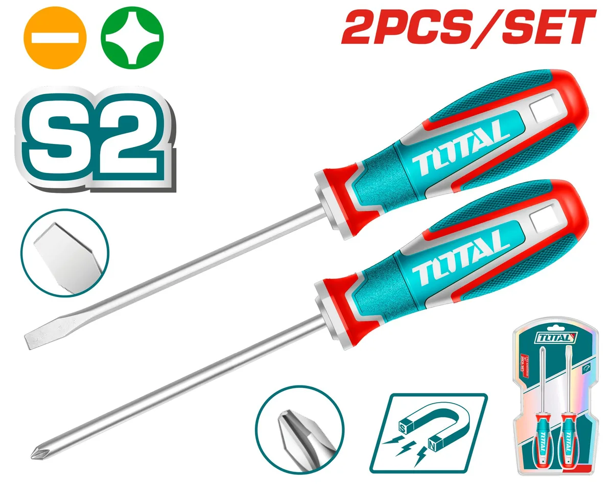 Набор отверток 2шт SL6,5*125мм, PH2*125мм TOTAL TKSDS0226