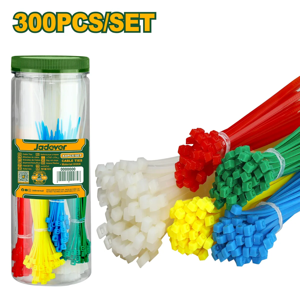 Кабельные стяжки 300шт Jadever JDTE87521