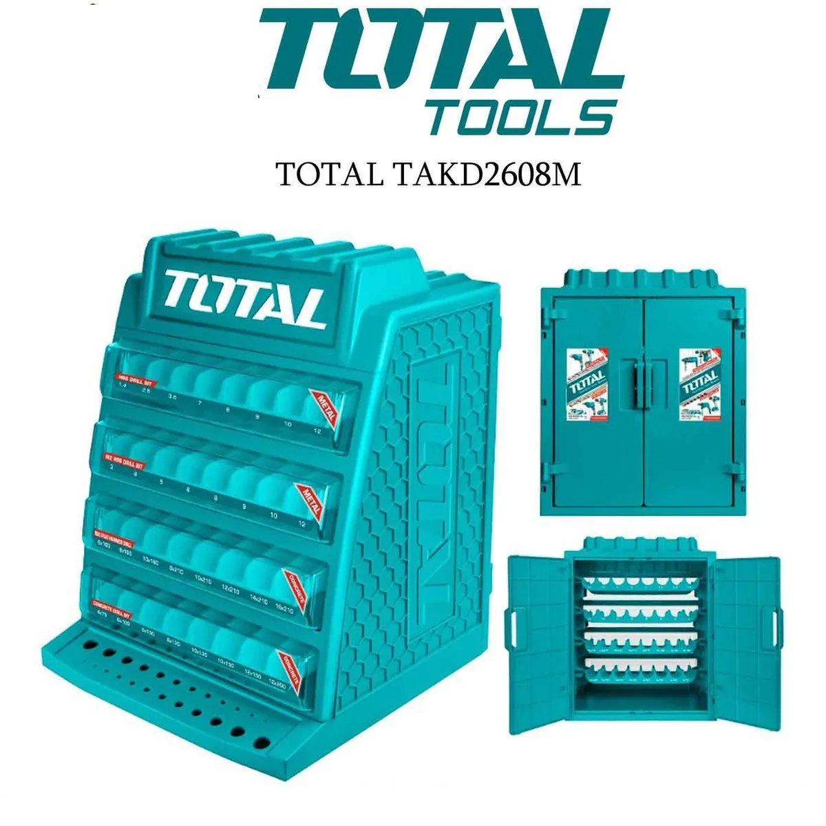 Пластиковый ящик для сверел TOTAL TAKD2608M