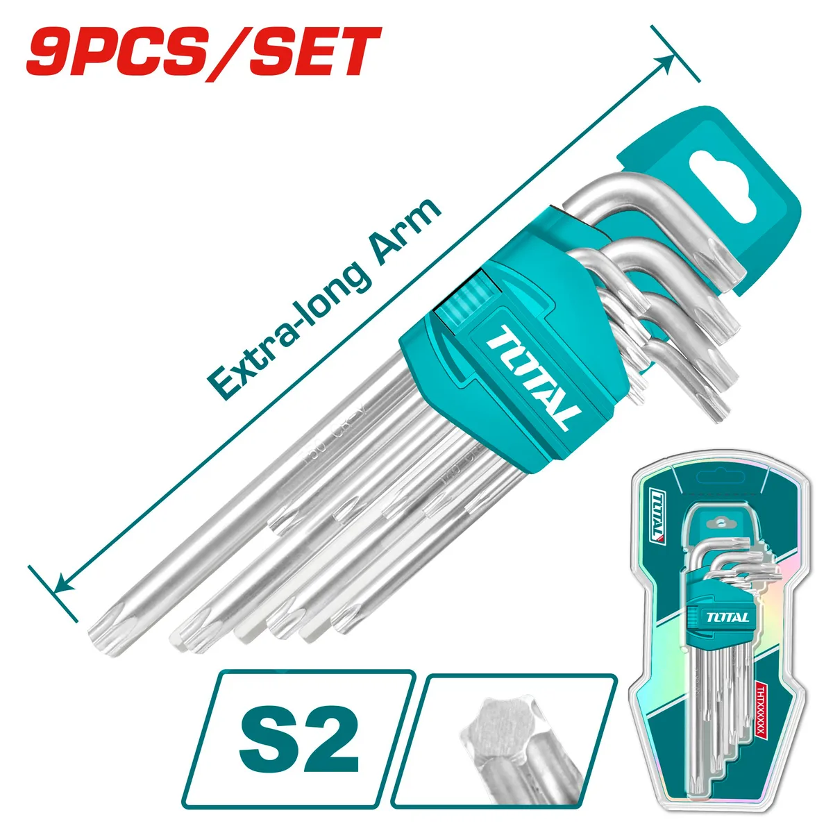 Набор ключей звездочек TORX 9 шт (T10-T50) TOTAL THT106391